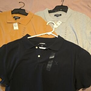 Express Polo Shirt Set - Black, Gray, Tan